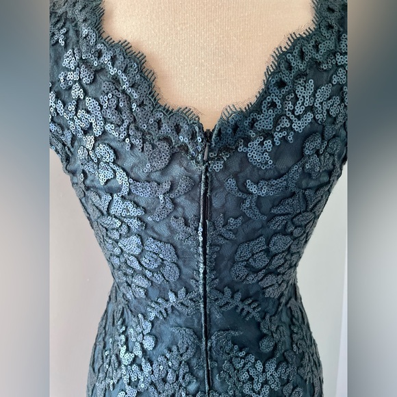 Tadashi Shoji Size 8 Sequin Embroidered Lace Cap Sleeve Dress - Picture 5 of 6